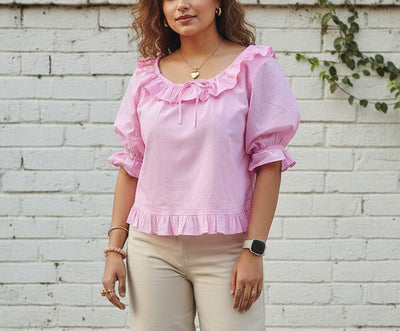 Pink Ruffle Elegance Top