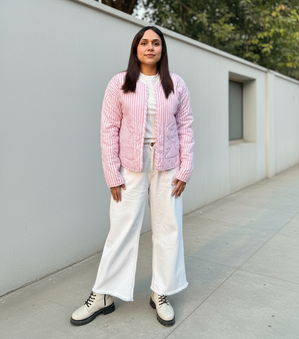 Patchwork reversible quilted jacket