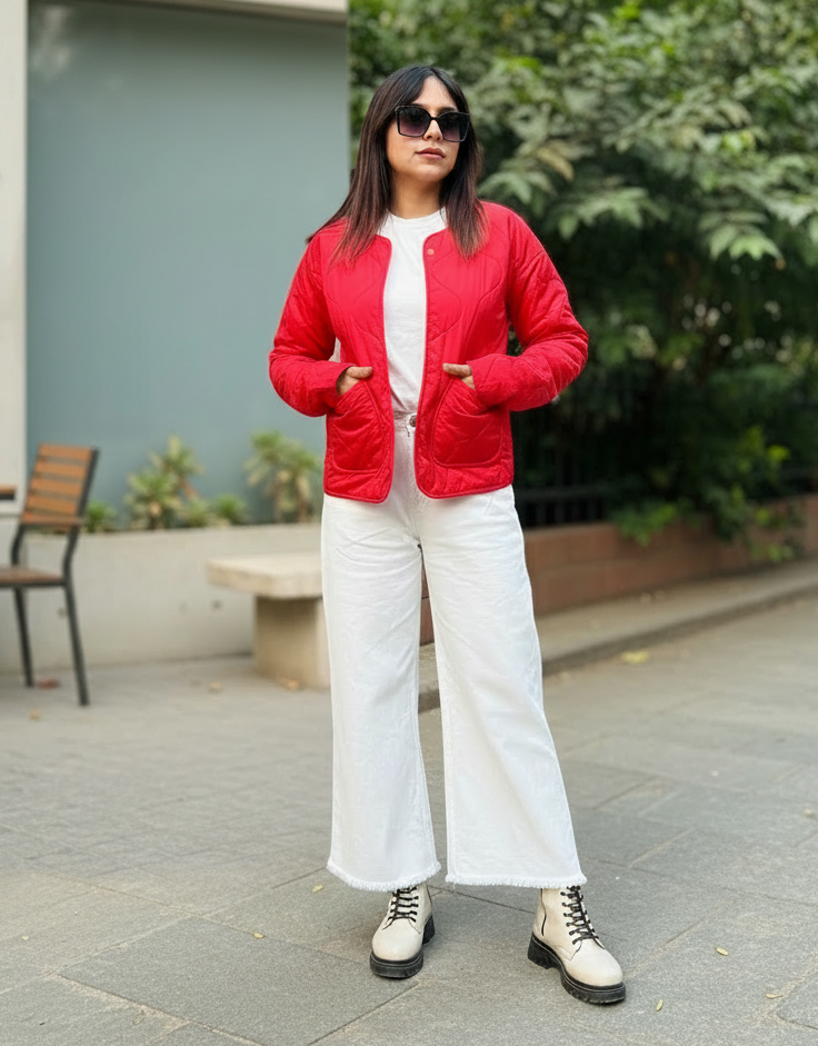 Cherry quilted jacket