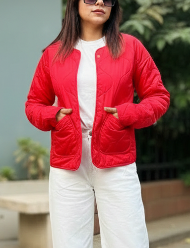 Cherry quilted jacket