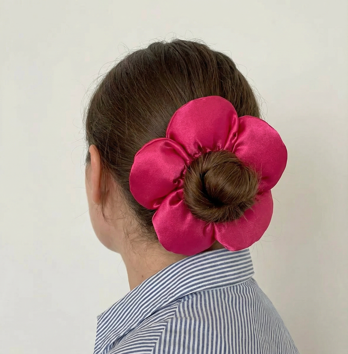 Petal puff pink scrunchie