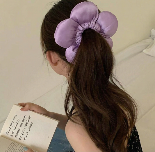 petal puff lavender scrunchie