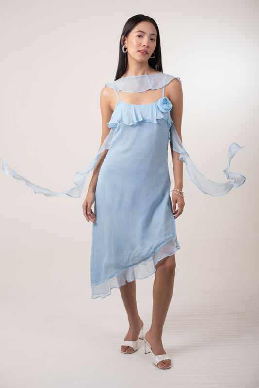 Crystal Sky Ruffle Dress