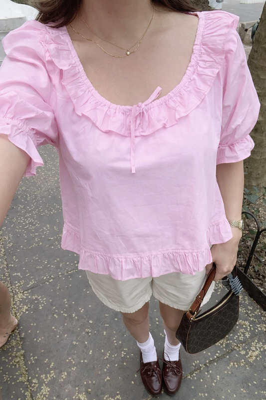 Pink Ruffle Elegance Top