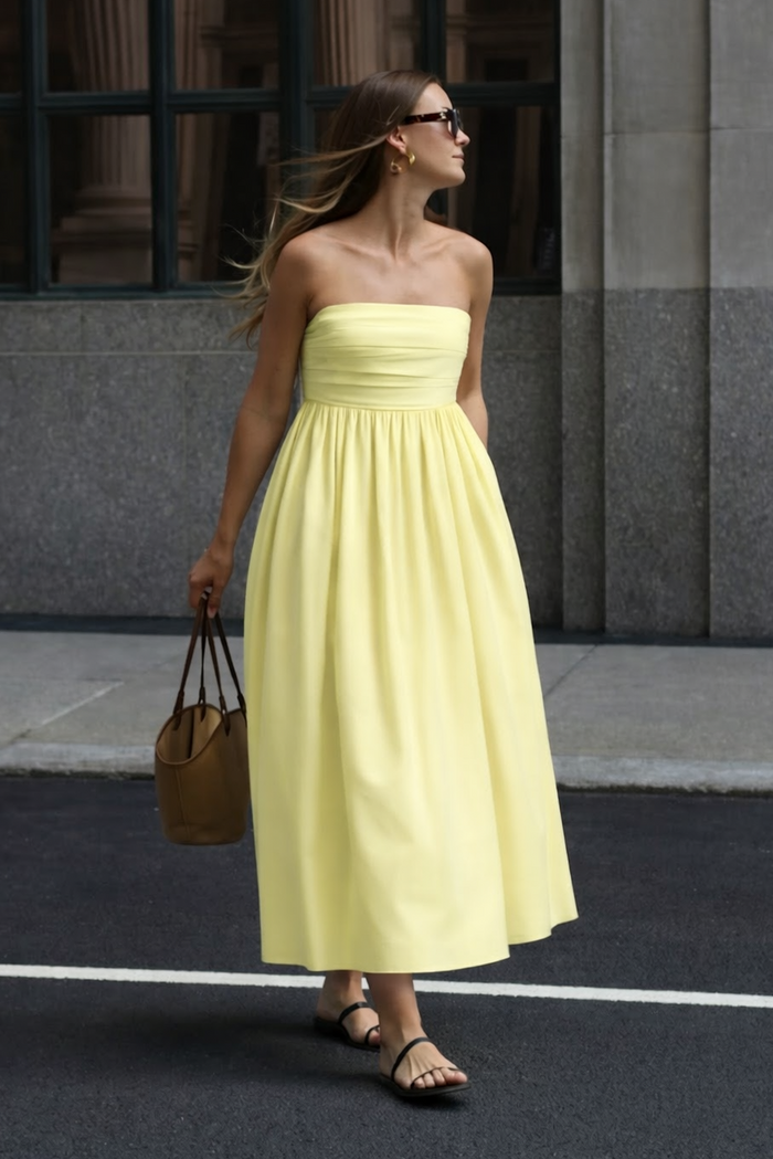 Butter yellow zoya maxi dress