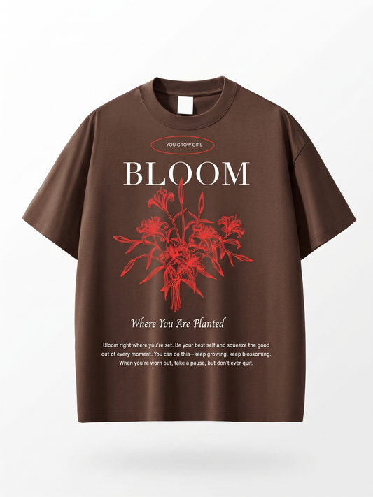 You Grow Girl oversized brown tshirt