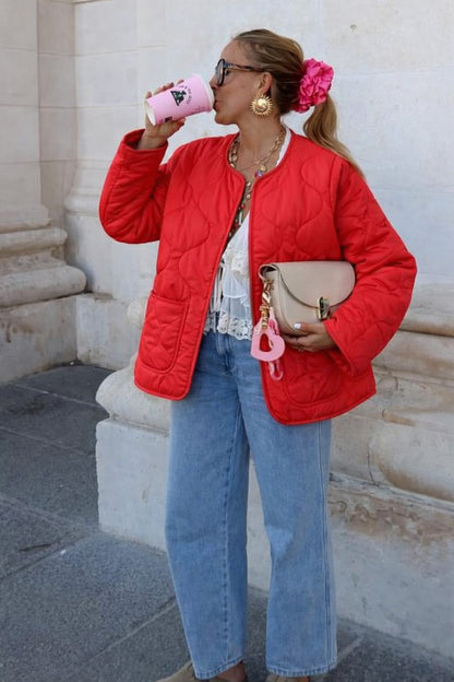 Cherry quilted jacket