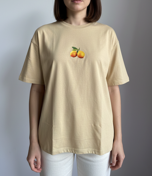 Sunny Citrus oversized beige tshirt