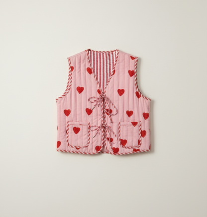 Love reversible quilted sleevless jacket
