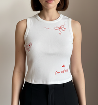Love out loud graphic white tank top